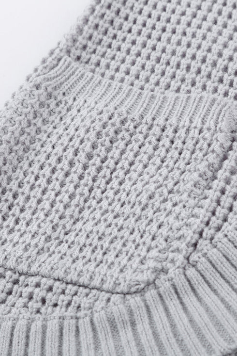Pocket Knitted Solid Color Cardigan